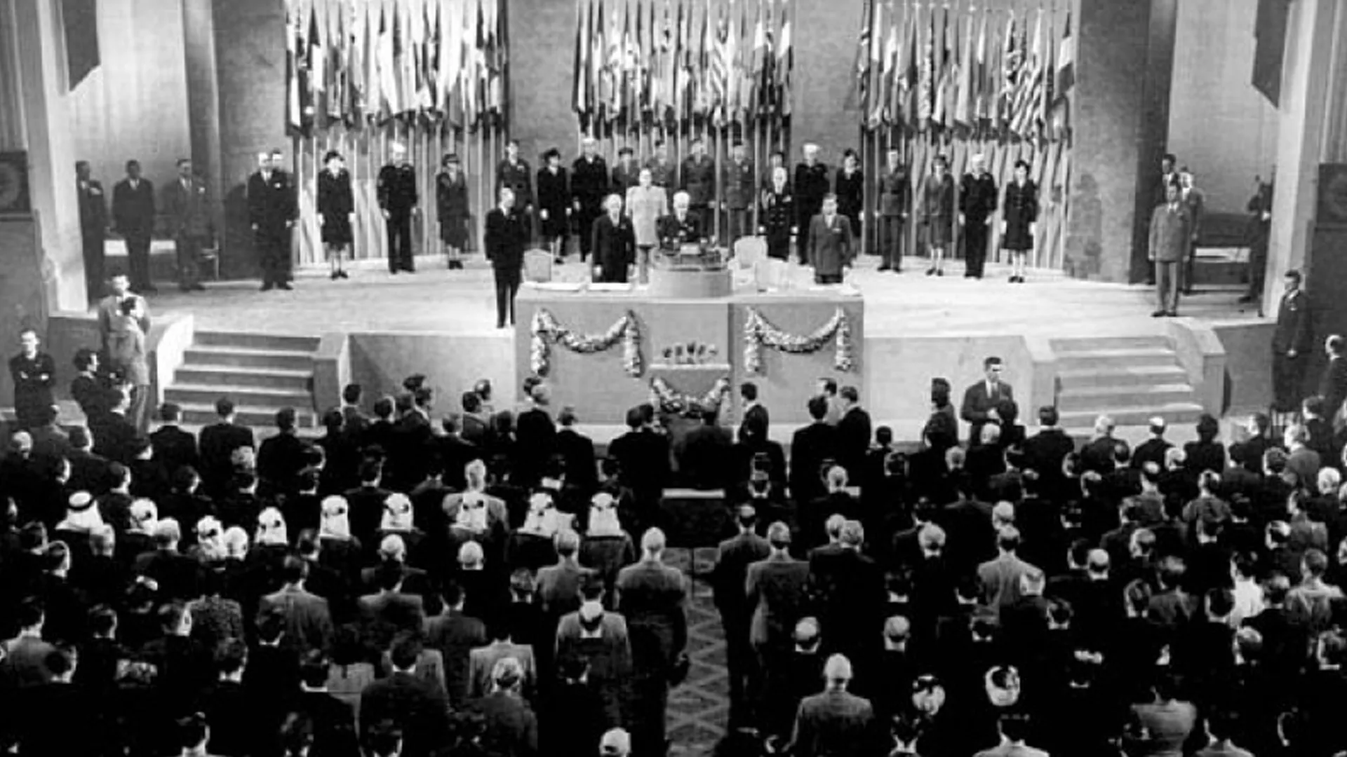 Lions Club International bei der Unterzeichnung der Charter der Vereinten Nationen im Jahr 1945.